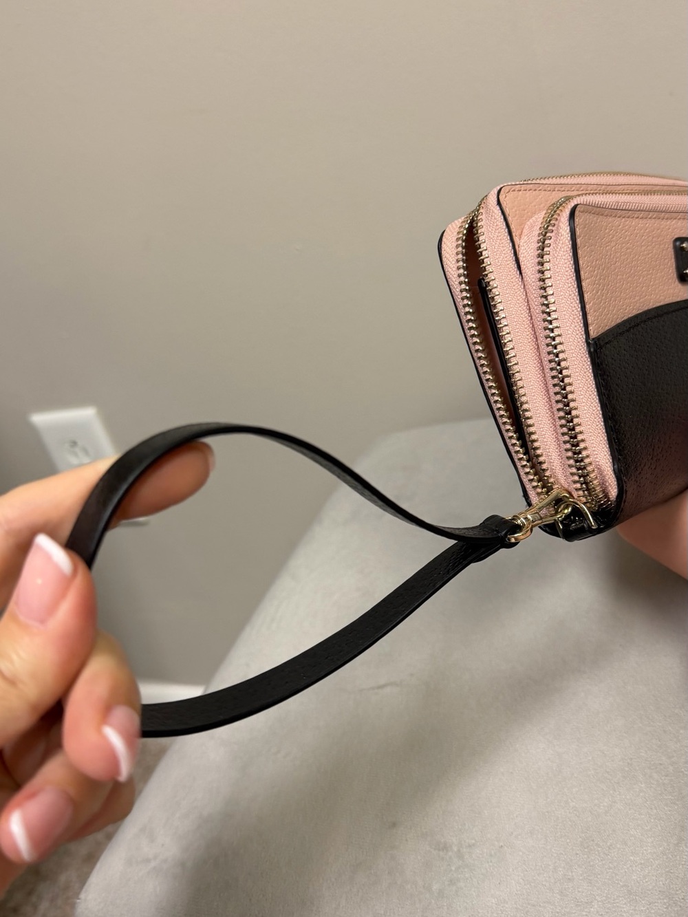 kate spade Black and Blush Pink Leather Wristlet Clutch - Picture 5 of 10